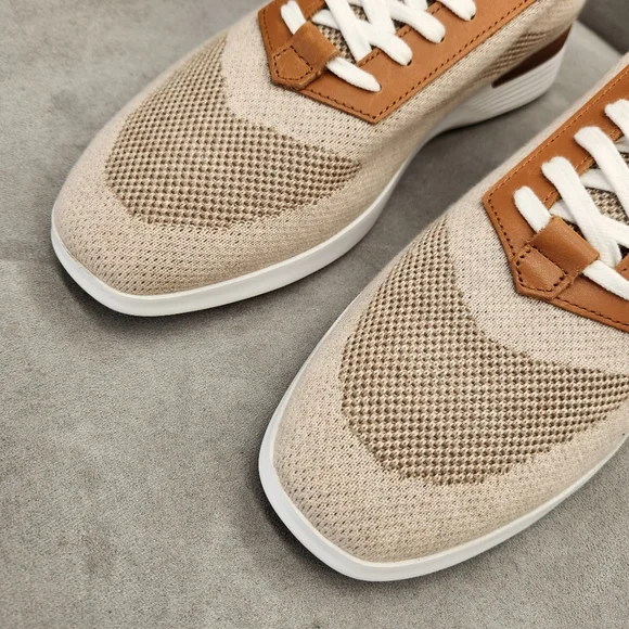 Wolf & Shepherd Men's Sneakers 11 Cream Tan SupremeKnit Trainers Sock New $175 - Picture 7 of 16